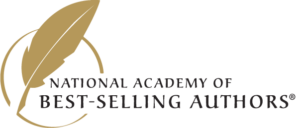 The National Academy of Best-Selling Authors (NABSA) Logo; a golden feather with a circle around the bottom three-quarters. 